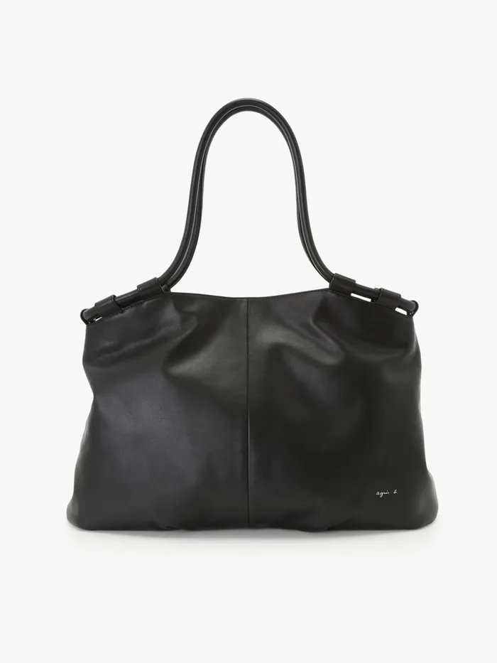 Women Agns B Bags Black Nappa Leather Tote Bag