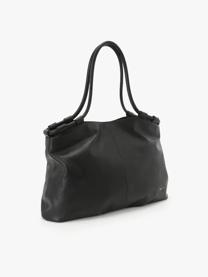 Women Agns B Bags Black Nappa Leather Tote Bag