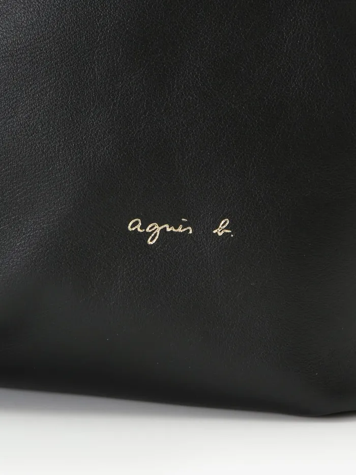Women Agns B Bags Black Nappa Leather Tote Bag
