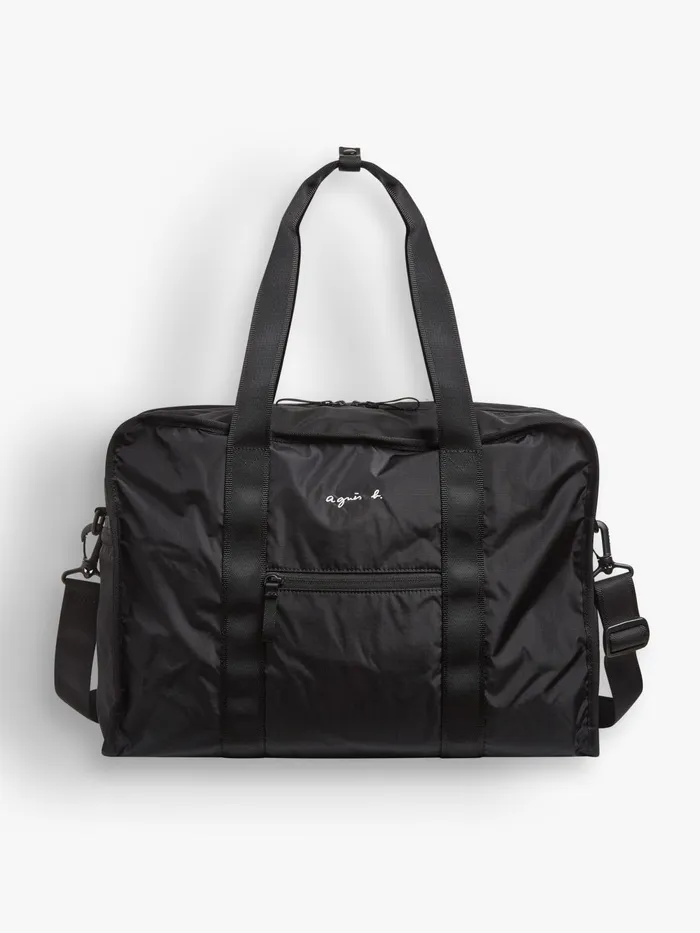 Women Agns B Bags Black Nylon Boston Travel Bag