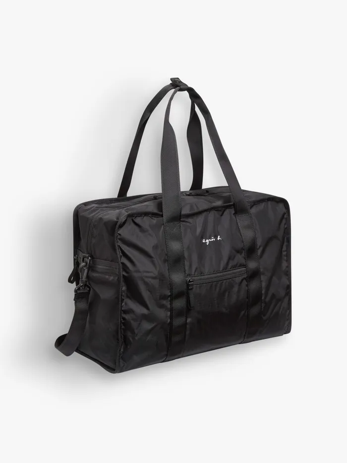 Women Agns B Bags Black Nylon Boston Travel Bag