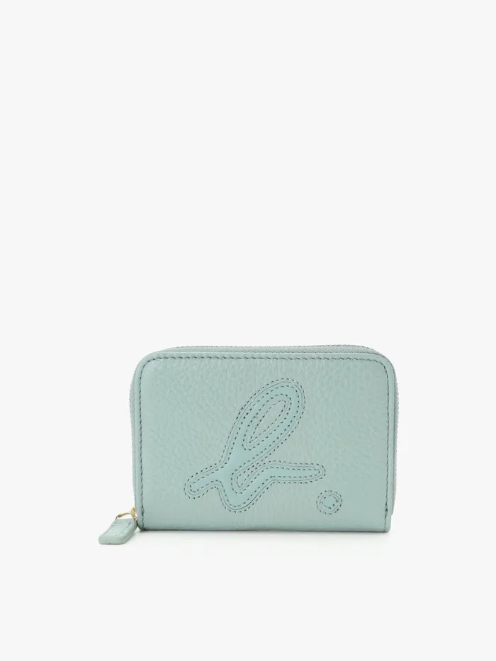 Women Agns B Bags Blue Leather 034b034 Logo Coin Purse