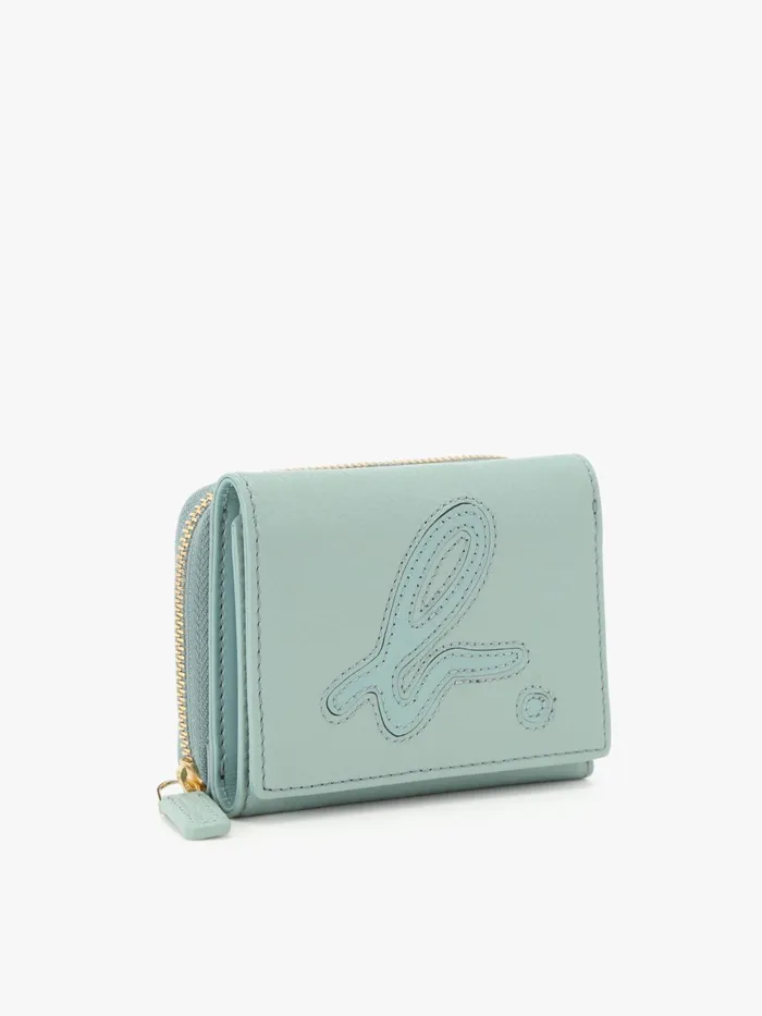 Women Agns B Bags Blue Leather 034b034 Logo Coin Purse
