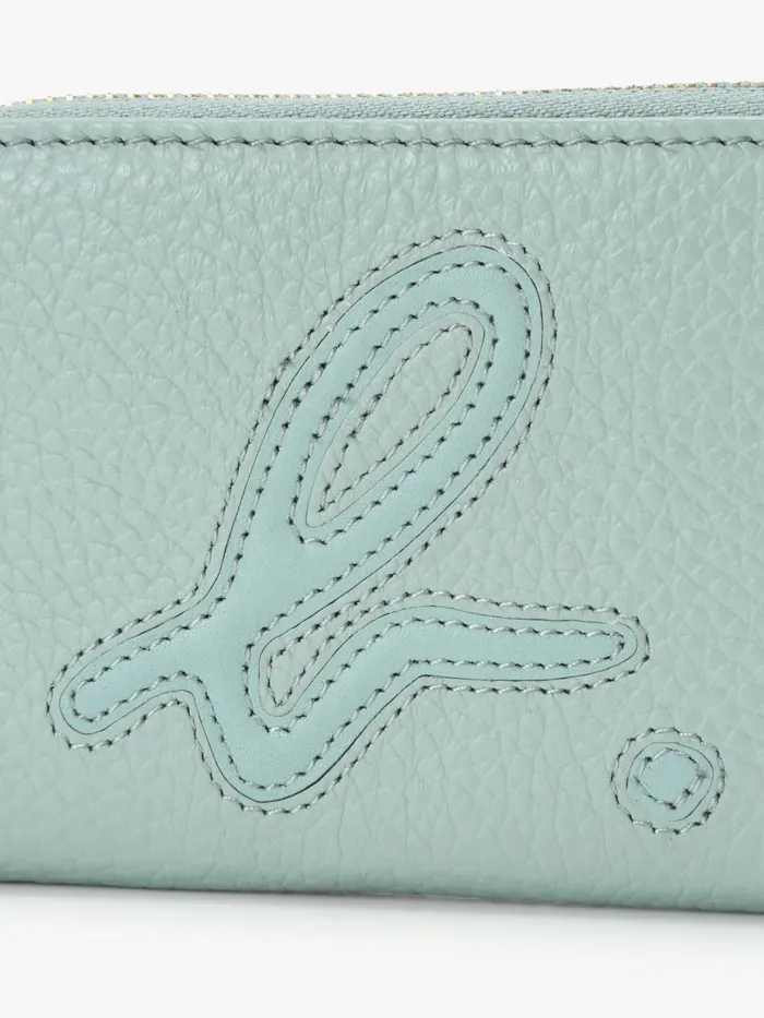 Women Agns B Bags Blue Leather 034b034 Logo Coin Purse