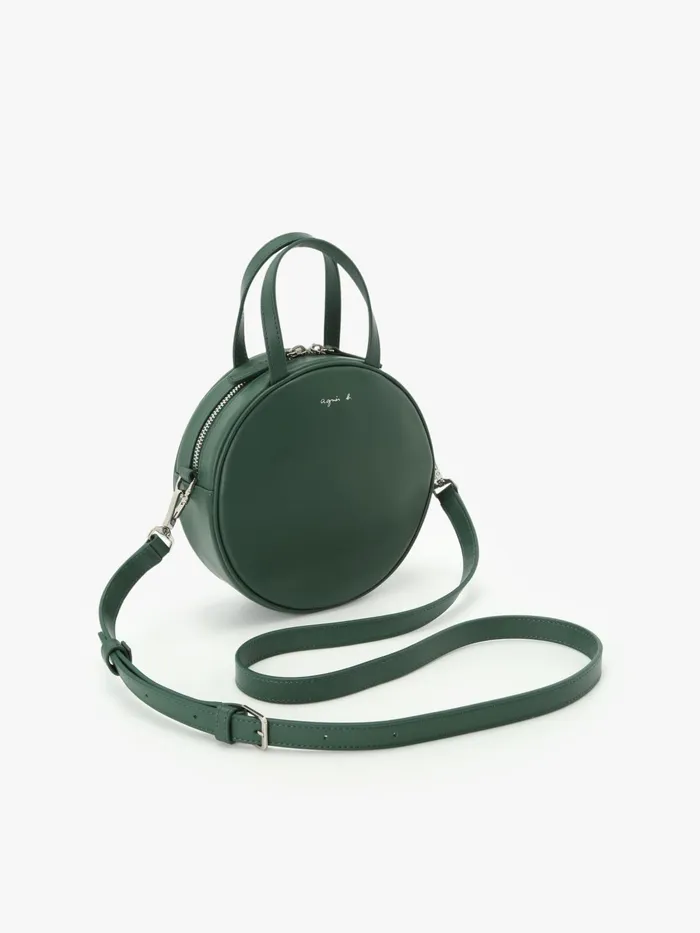 Women Agns B Bags Green Round Leather Bag