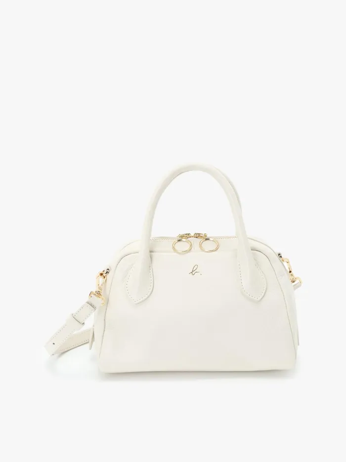 Women Agns B Bags White Leather Boston Bag