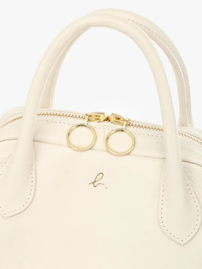 Women Agns B Bags White Leather Boston Bag