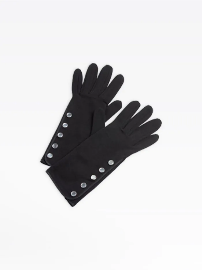 Women Agns B Beanies and Gloves Black Snap Gloves