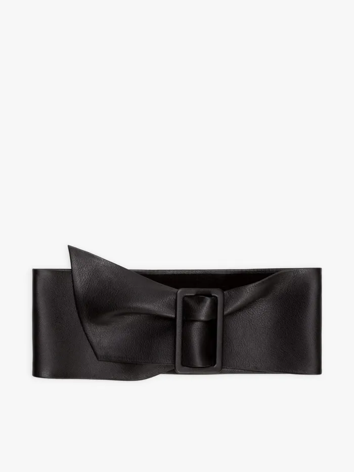 Women Agns B Belts Black Leather Izia Belt