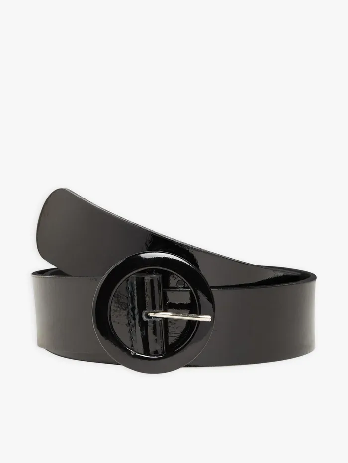 Women Agns B Belts Black Patent Leather Eugenie Belt