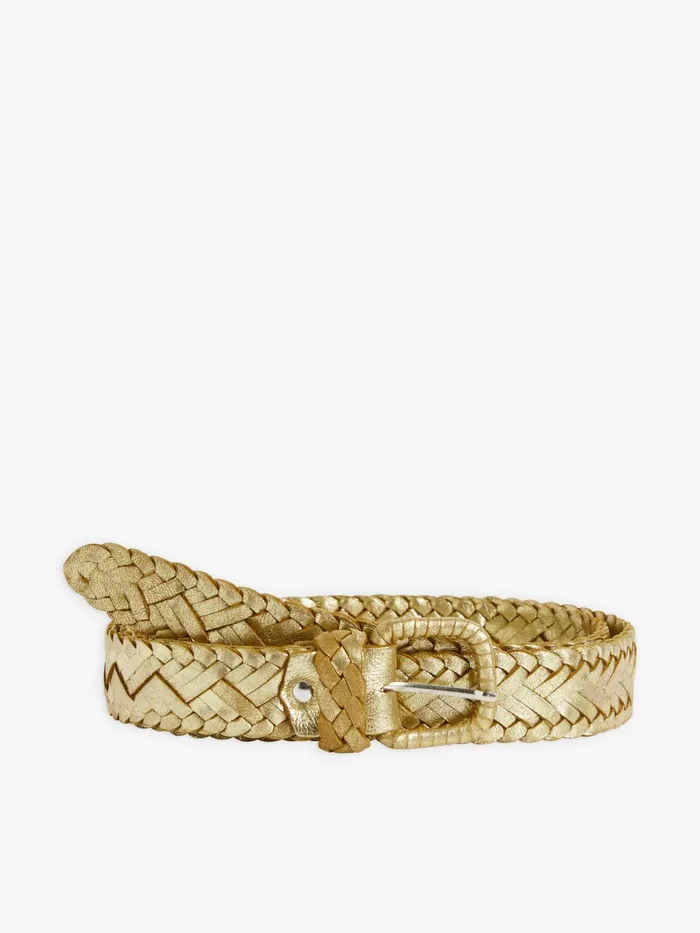Women Agns B Belts Gold Color Leather Jazz Belt