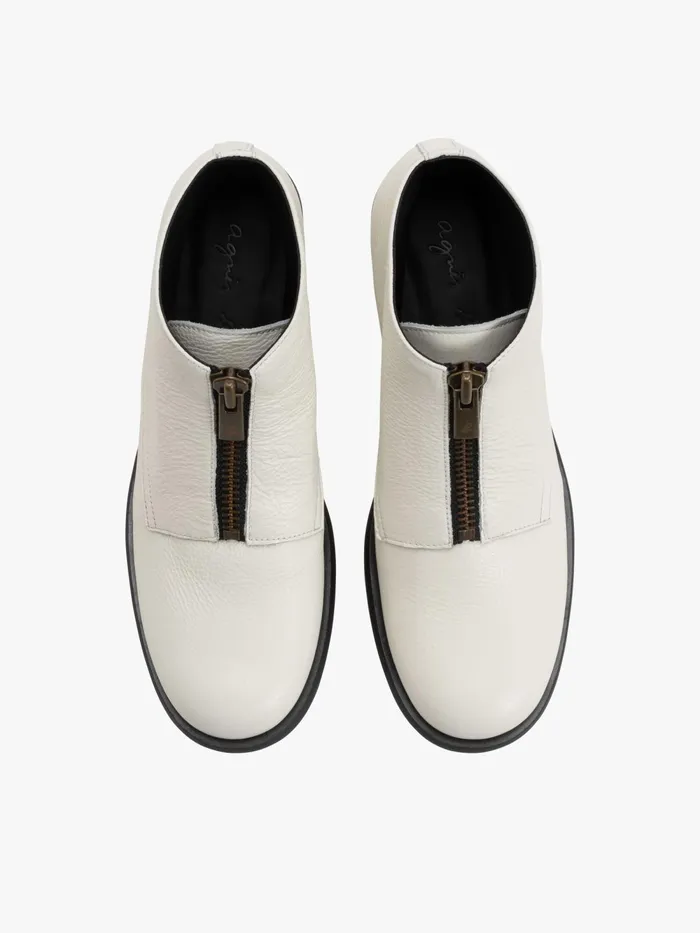 Women Agns B Boots and Ankle Boots Brooklyn 2 Ankle Boots In White Grained Leather