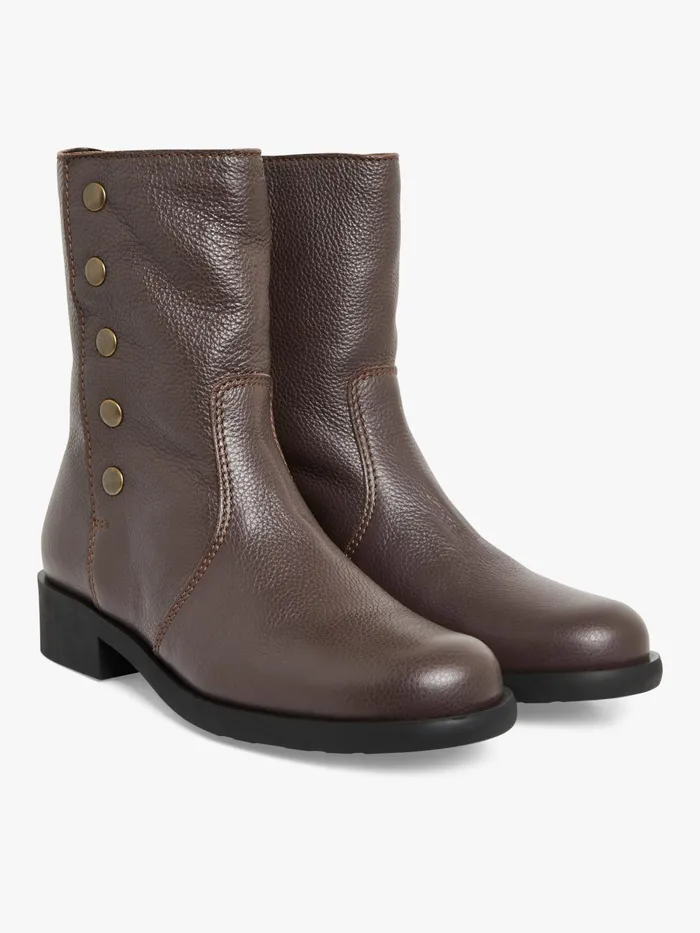 Women Agns B Boots and Ankle Boots Brown Leather New Pression Boots