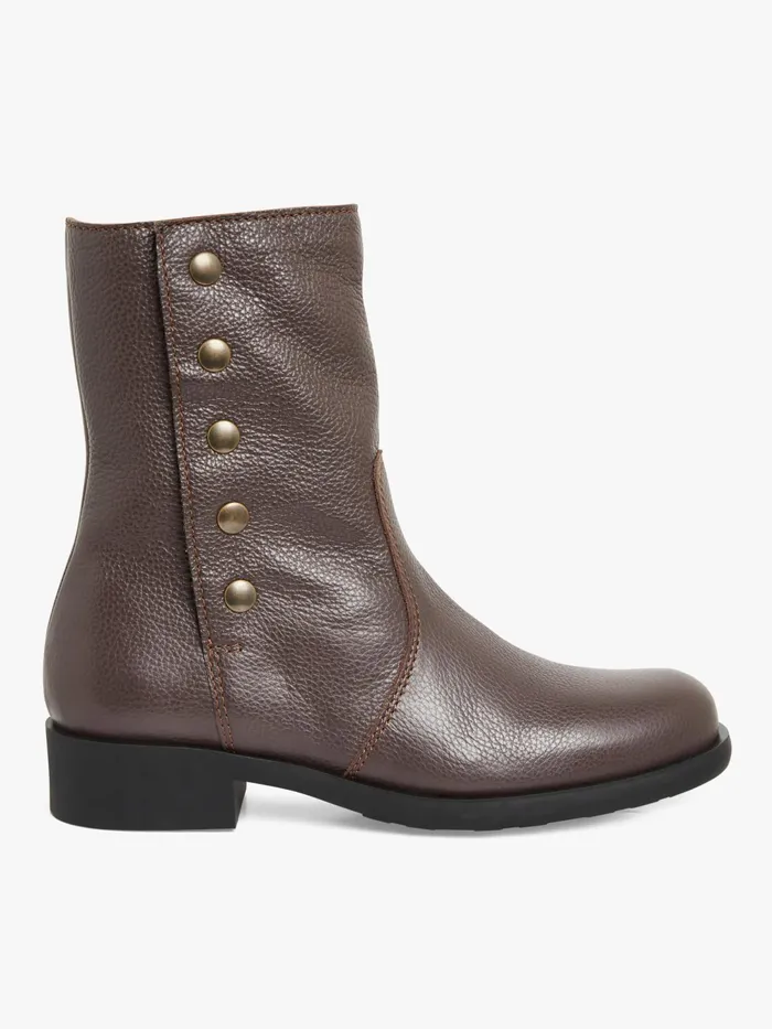 Women Agns B Boots and Ankle Boots Brown Leather New Pression Boots