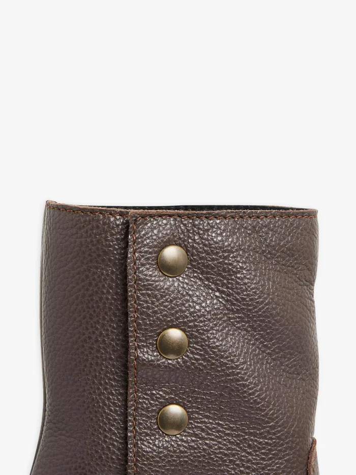 Women Agns B Boots and Ankle Boots Brown Leather New Pression Boots