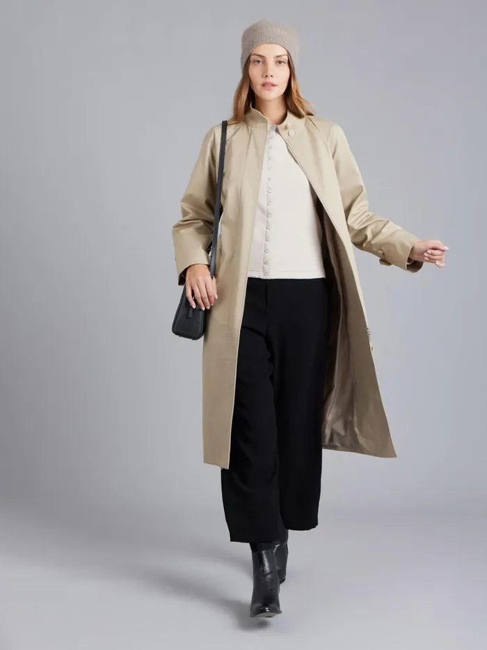 Women Agns B Cardigans Beige Cotton Fleece Rosana Snap Cardigan