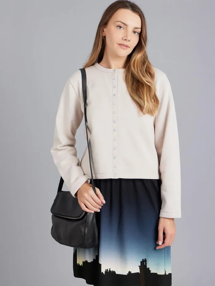 Women Agns B Cardigans Beige Le Classique Fleece Snap Cardigan