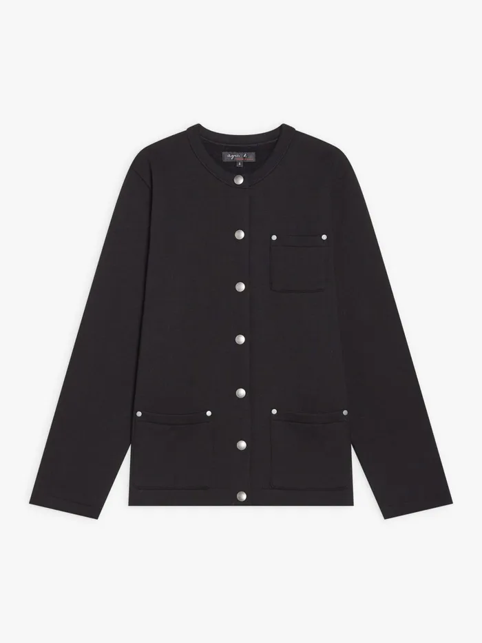 Women Agns B Cardigans Black Cotton Fleece Khelian Cardigan
