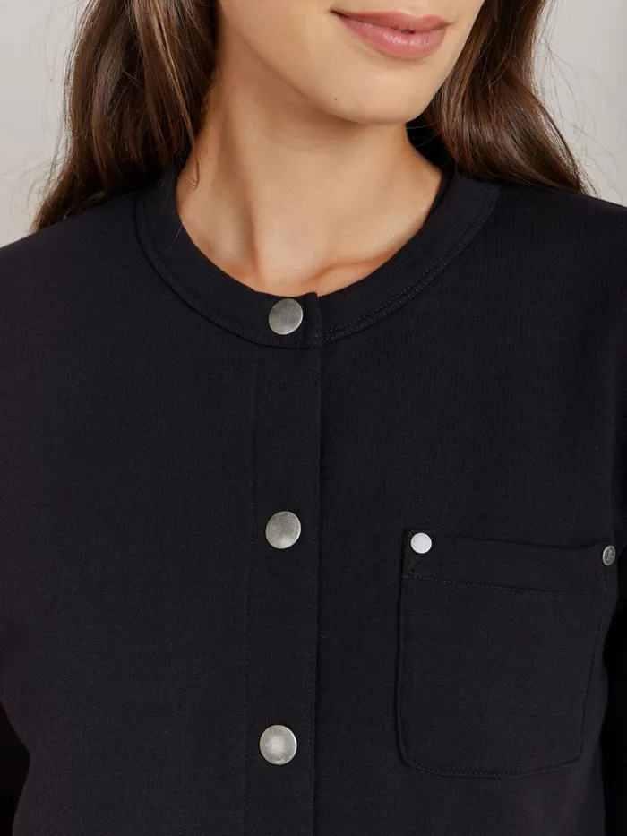 Women Agns B Cardigans Black Cotton Fleece Khelian Cardigan