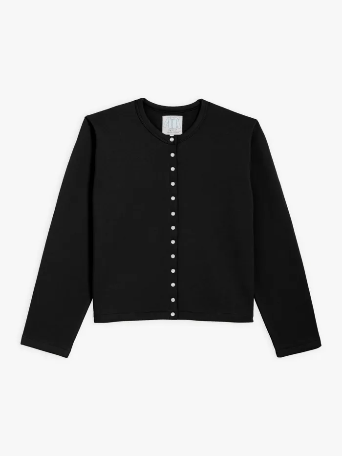 Women Agns B Cardigans Black Fleece Le Classique Snap Cardigan