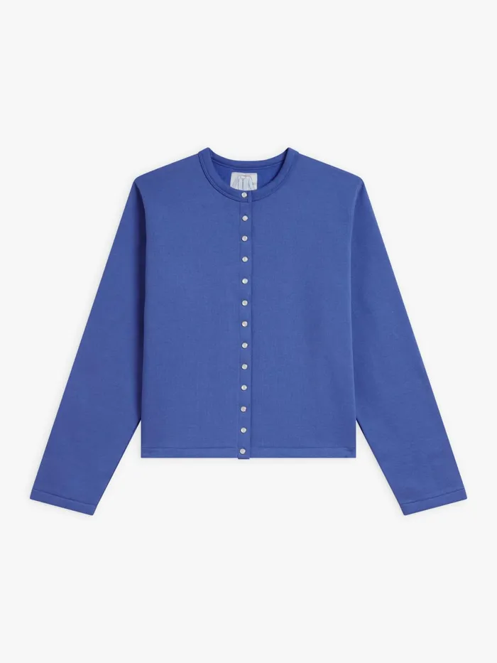 Women Agns B Cardigans Blue Le Classique Fleece Snap Cardigan