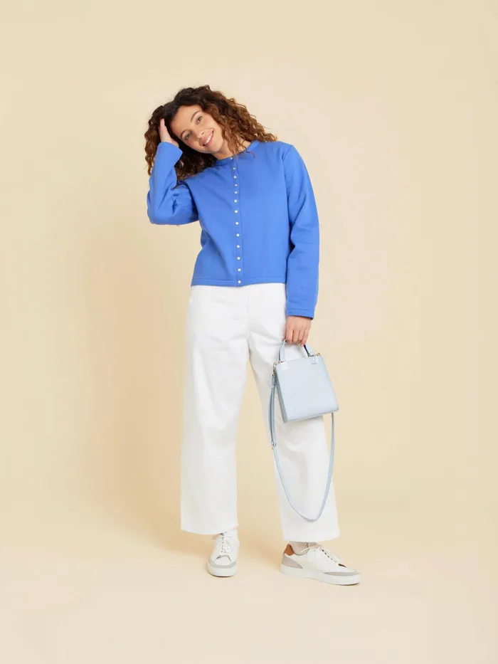 Women Agns B Cardigans Blue Le Classique Fleece Snap Cardigan