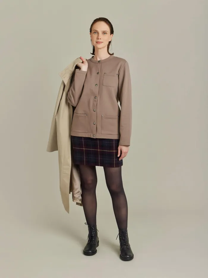 Women Agns B Cardigans Brown Cotton Fleece Khelian Cardigan