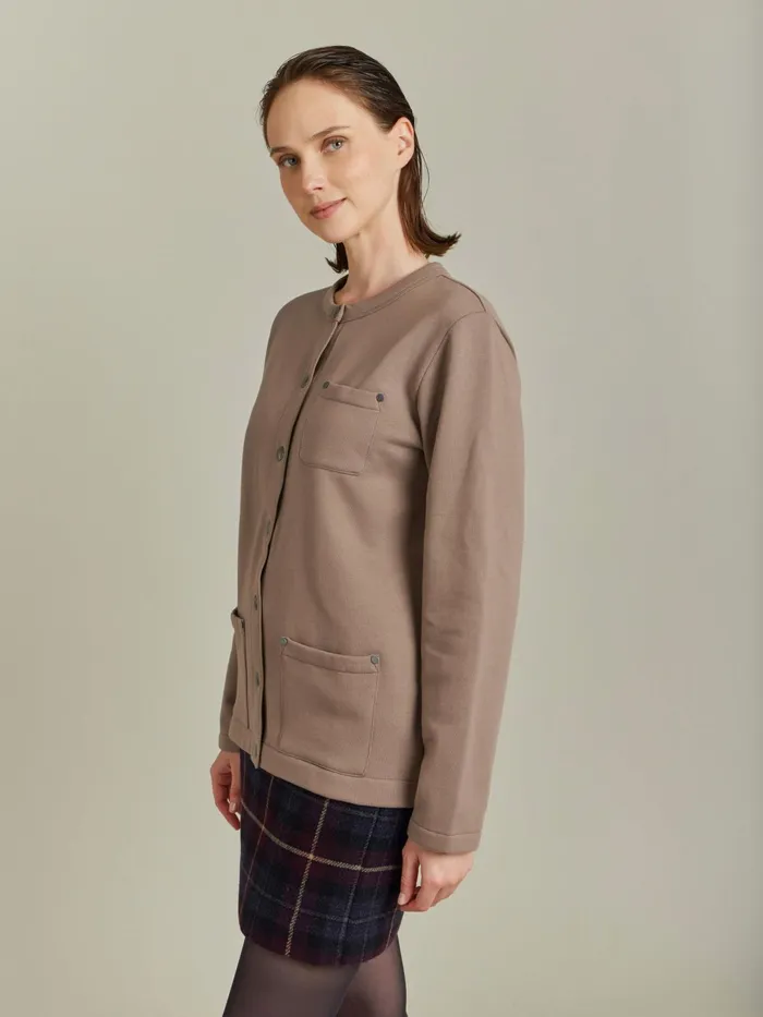 Women Agns B Cardigans Brown Cotton Fleece Khelian Cardigan