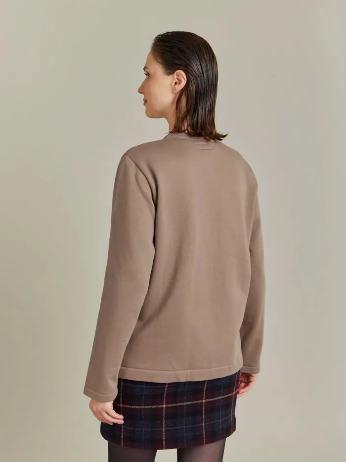 Women Agns B Cardigans Brown Cotton Fleece Khelian Cardigan