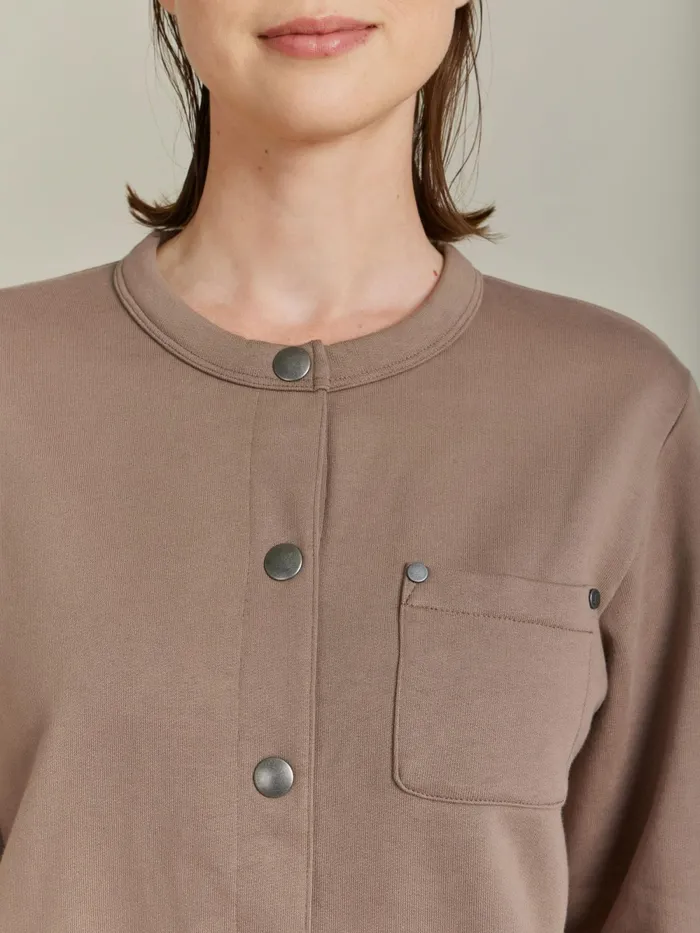 Women Agns B Cardigans Brown Cotton Fleece Khelian Cardigan