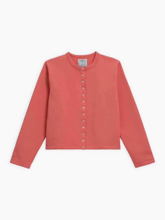 Women Agns B Cardigans Coral Le Classique Fleece Snap Cardigan