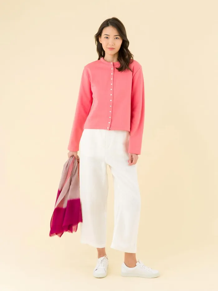 Women Agns B Cardigans Coral Le Classique Fleece Snap Cardigan