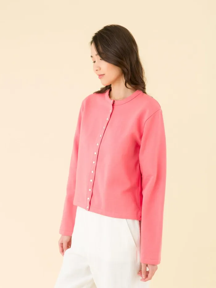 Women Agns B Cardigans Coral Le Classique Fleece Snap Cardigan