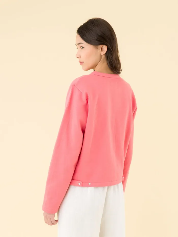 Women Agns B Cardigans Coral Le Classique Fleece Snap Cardigan