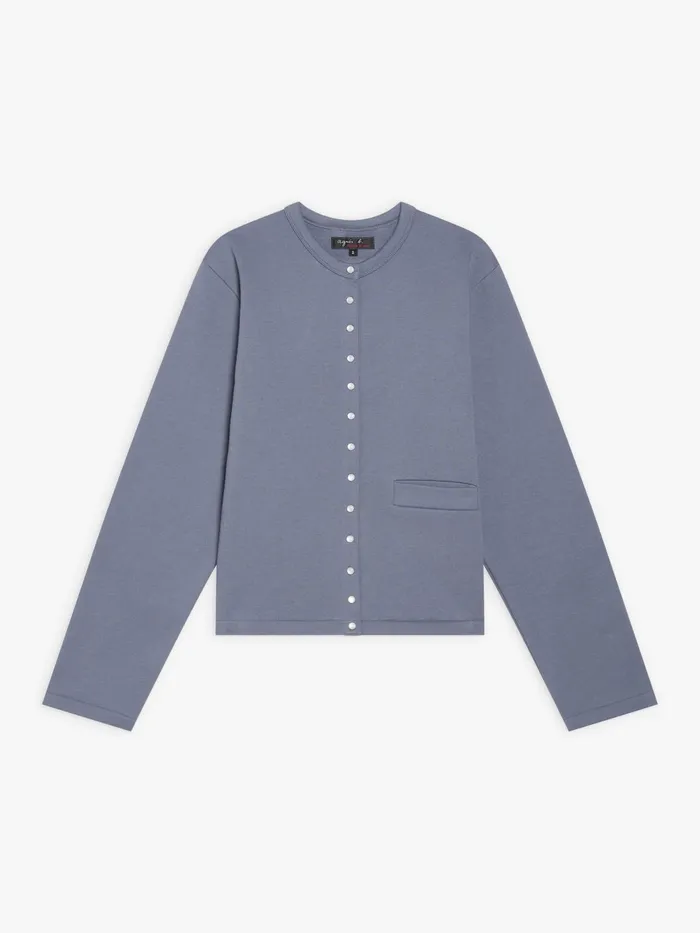 Women Agns B Cardigans Grey Cotton Fleece Phone Cardigan