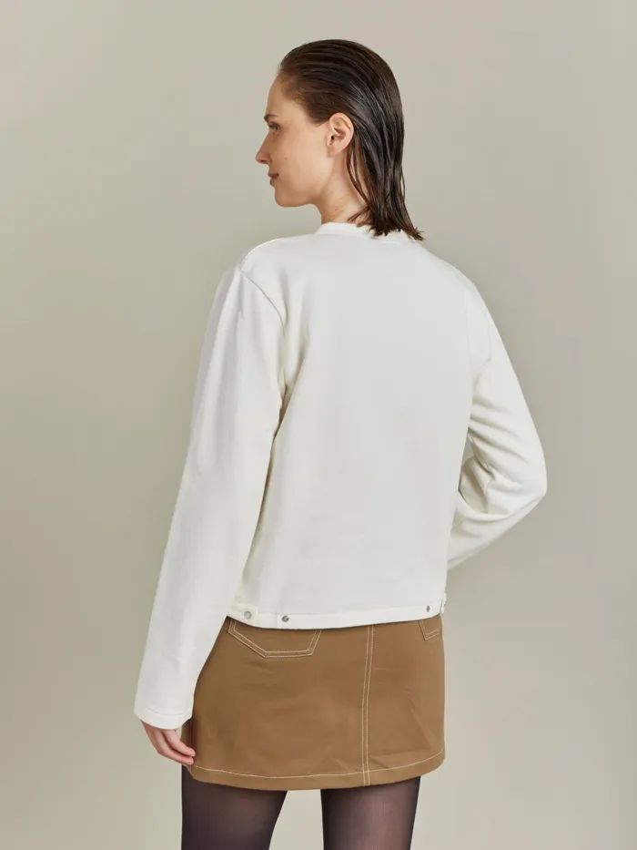 Women Agns B Cardigans Pearl Cotton Fleece Snap Cardigan