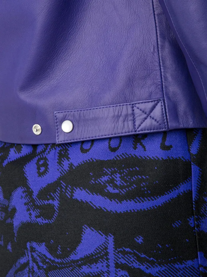 Women Agns B Cardigans Snap Purple Lambskin Cardigan