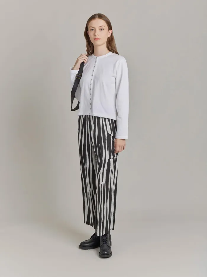 Women Agns B Cardigans White Cotton Fleece Snap Cardigan