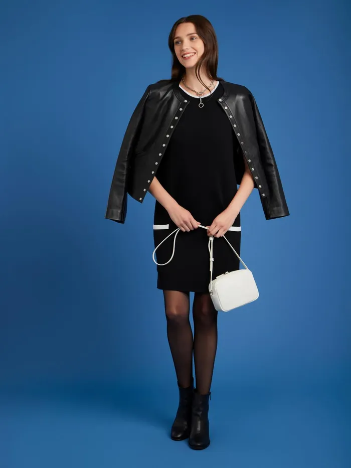 Women Agns B Dresses Black Merino Wool Mauri Dress