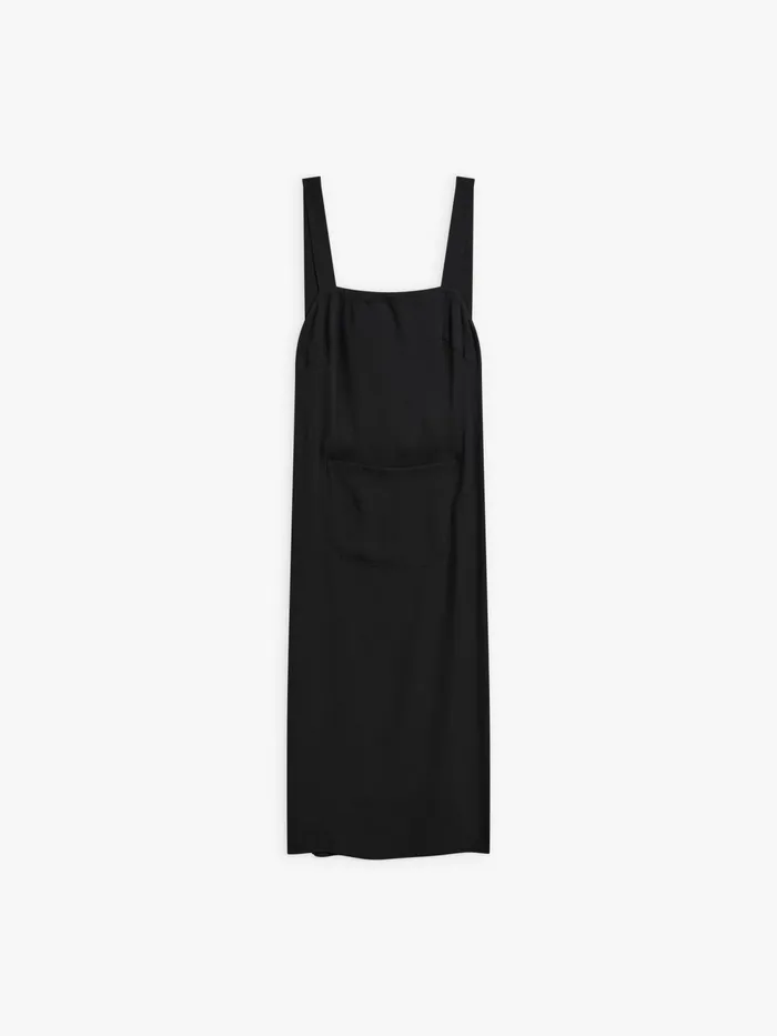 Women Agns B Dresses Black Polyester Crpe Long Apron Dress