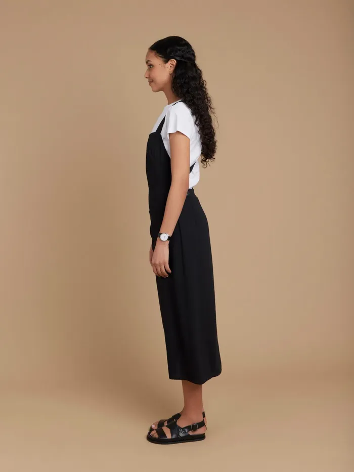 Women Agns B Dresses Black Polyester Crpe Long Apron Dress