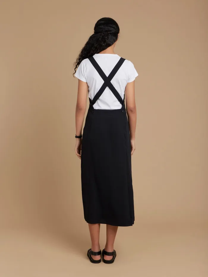 Women Agns B Dresses Black Polyester Crpe Long Apron Dress