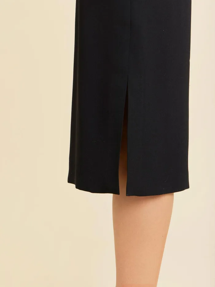 Women Agns B Dresses Black Sleeveless Belted Corbeille Dress