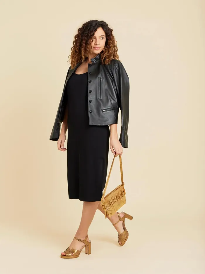 Women Agns B Dresses Black Sleeveless Belted Corbeille Dress