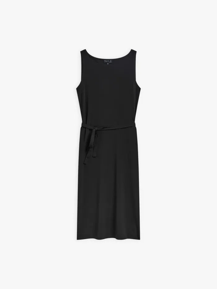 Women Agns B Dresses Black Viscose Blend Sleeveless Tempete Dress