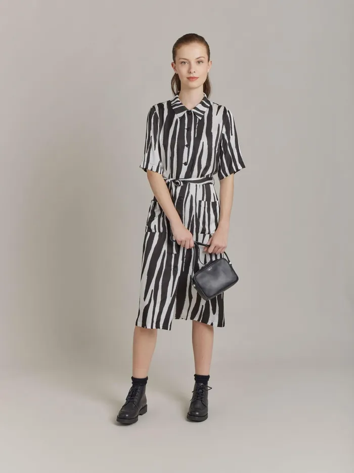 Women Agns B Dresses Black Viscose Print BB Dress