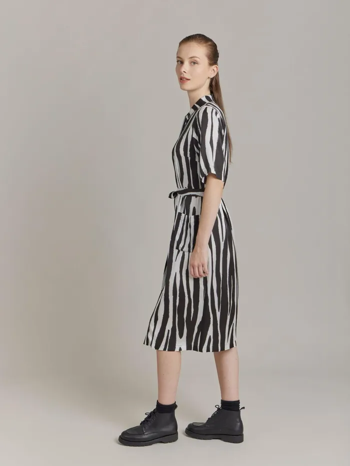 Women Agns B Dresses Black Viscose Print BB Dress
