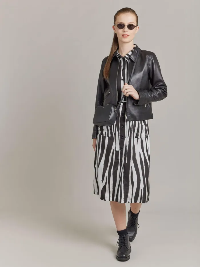 Women Agns B Dresses Black Viscose Print BB Dress
