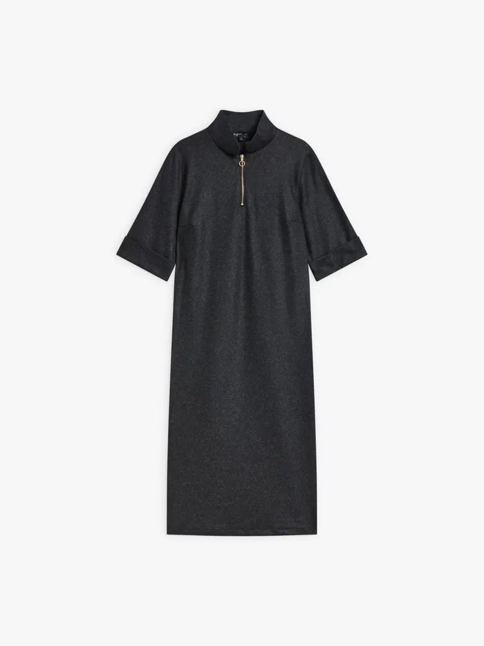Women Agns B Dresses Black Wool Jersey Lolote Dress