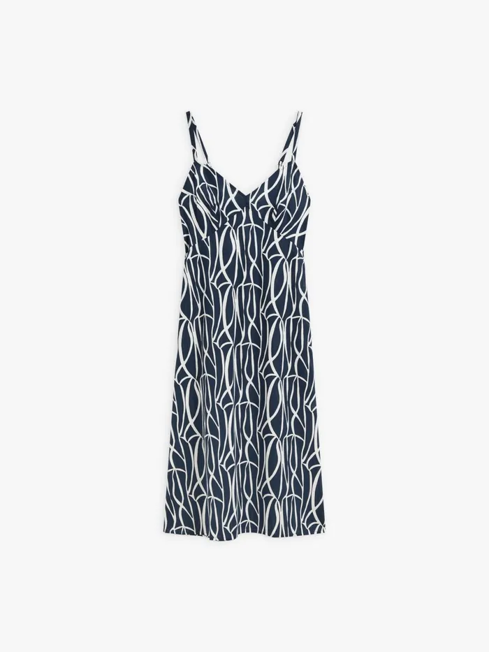 Women Agns B Dresses Blue Cotton Geometric Print Agns Dress